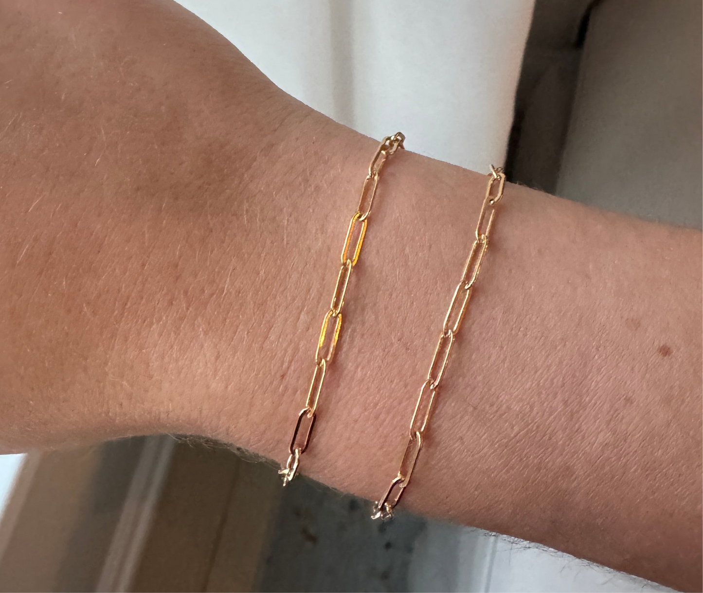 Gold Filled Paperclip Chain Bracelet