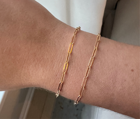 Gold Filled Paperclip Chain Bracelet