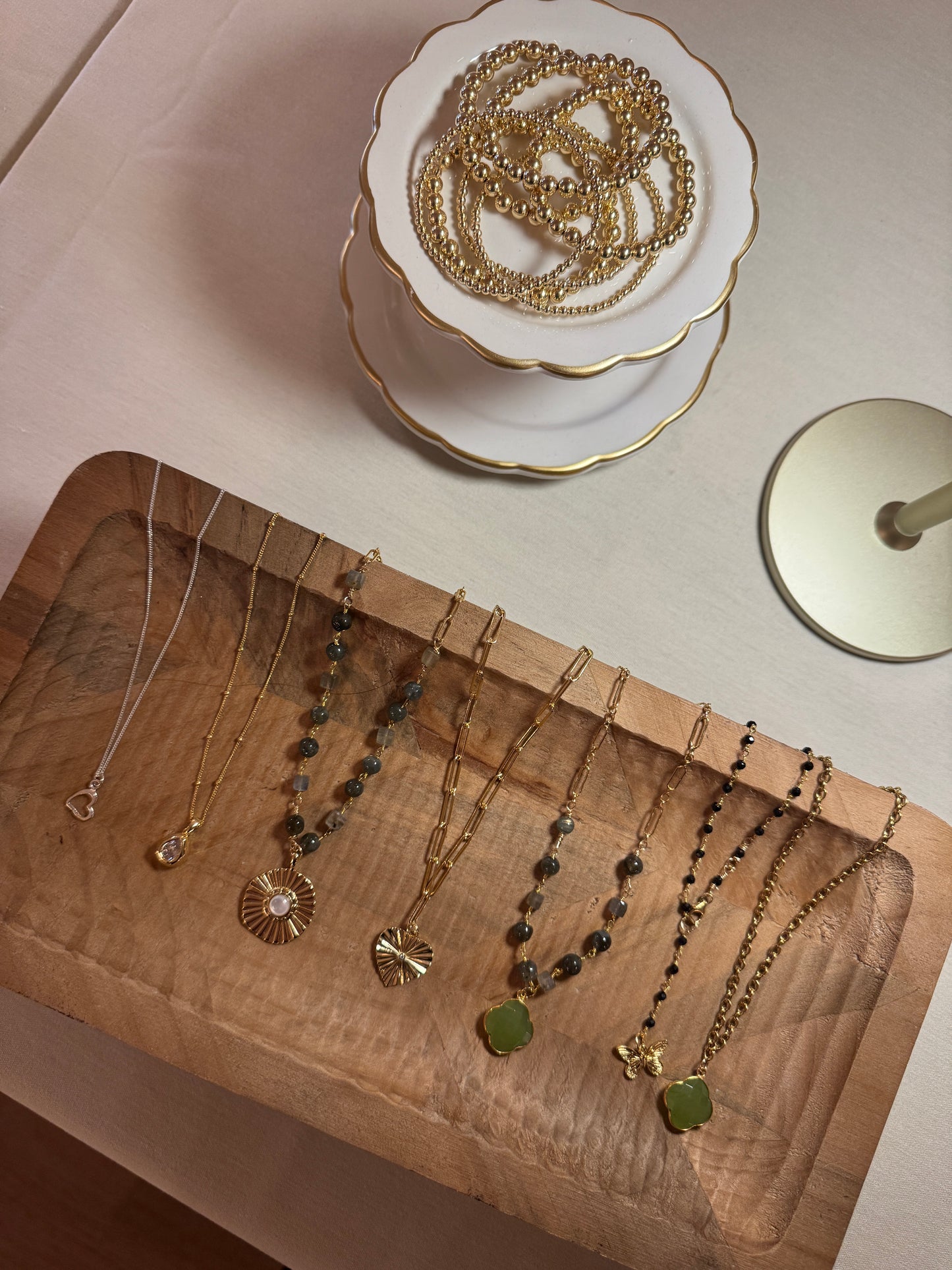 Gold Filled Clear Stone Charm Necklace